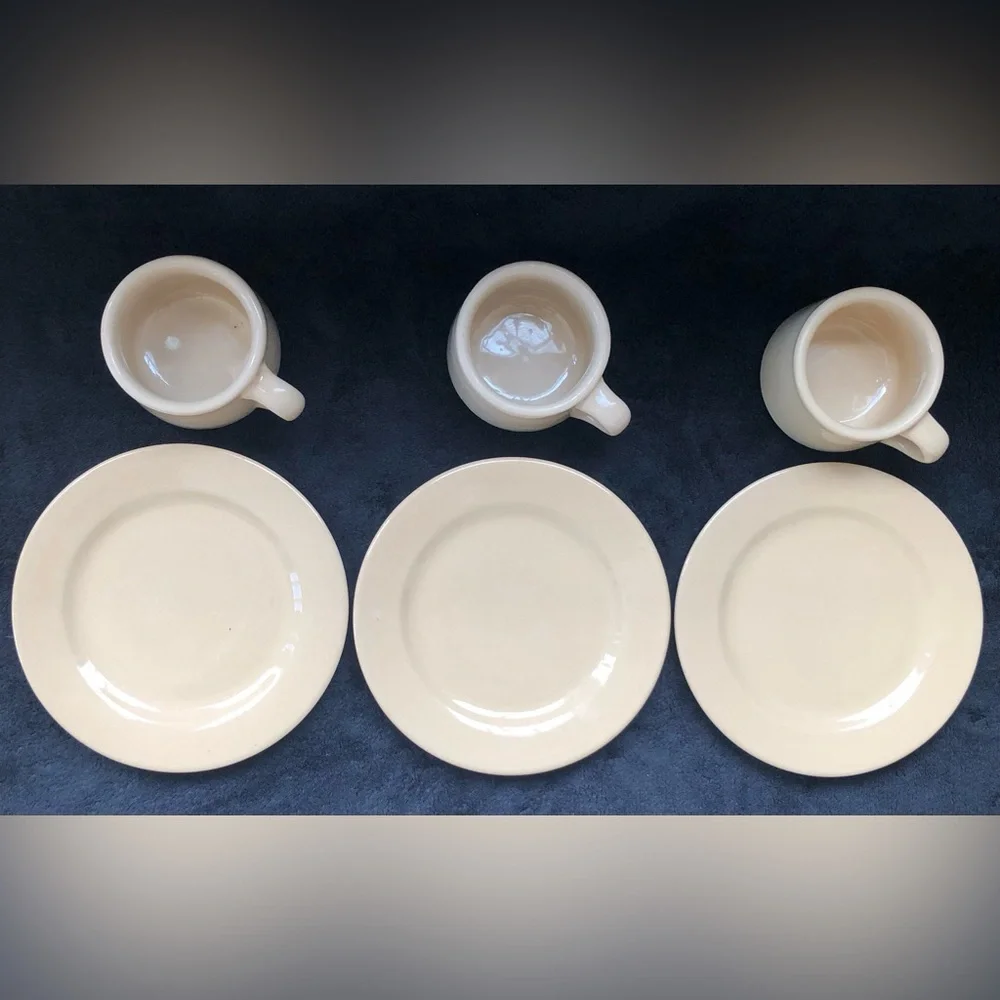 6 Pcs. Tepco China Tan Cup And Plate Set USA